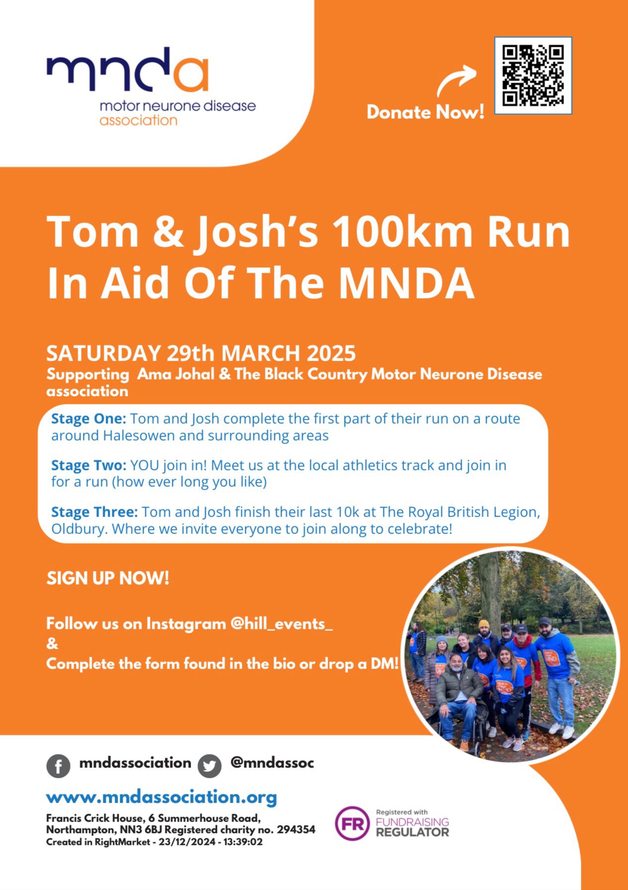 Tom & Josh 100km for MND