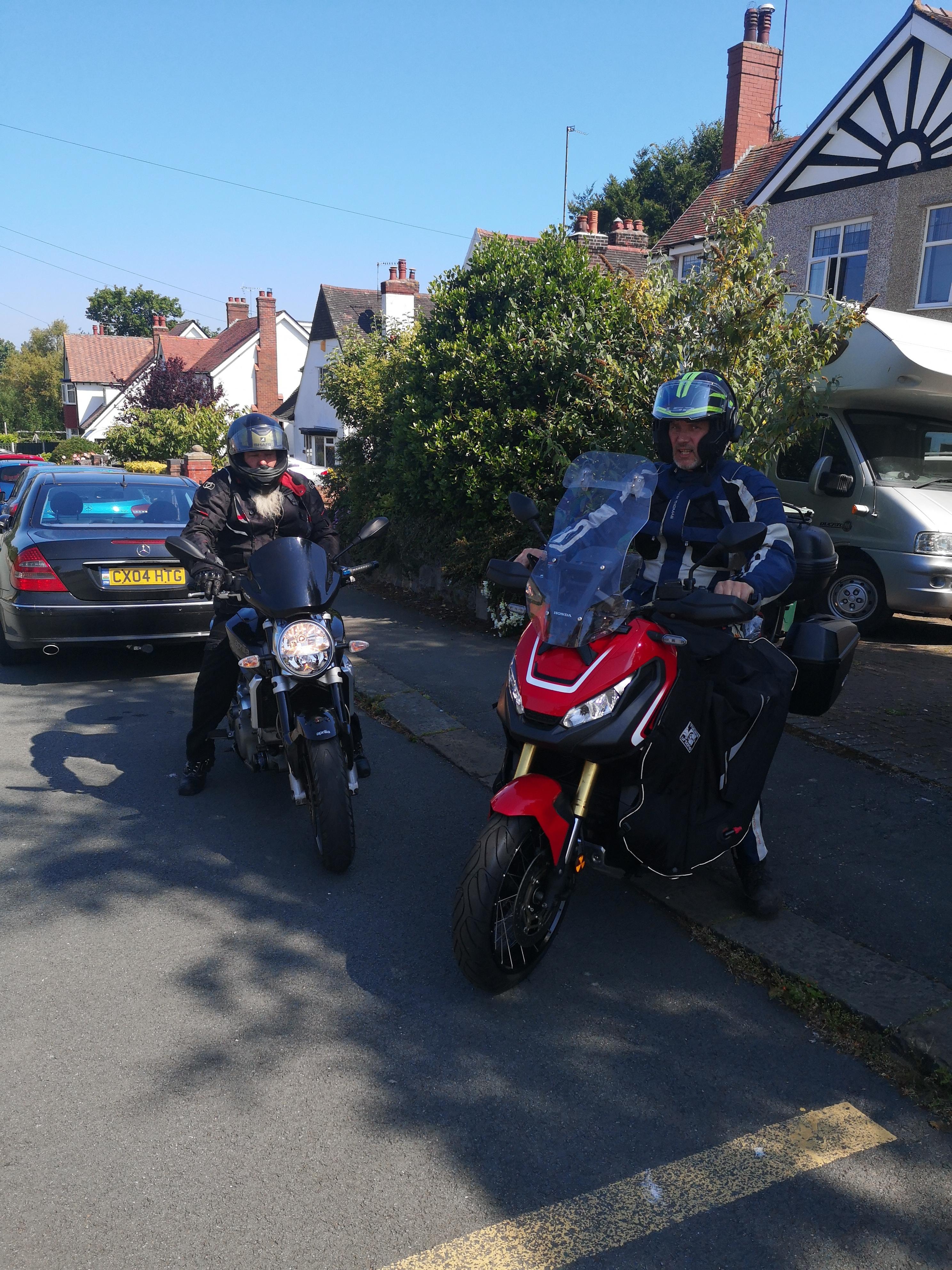 Dave and his friend on their motorbikes 