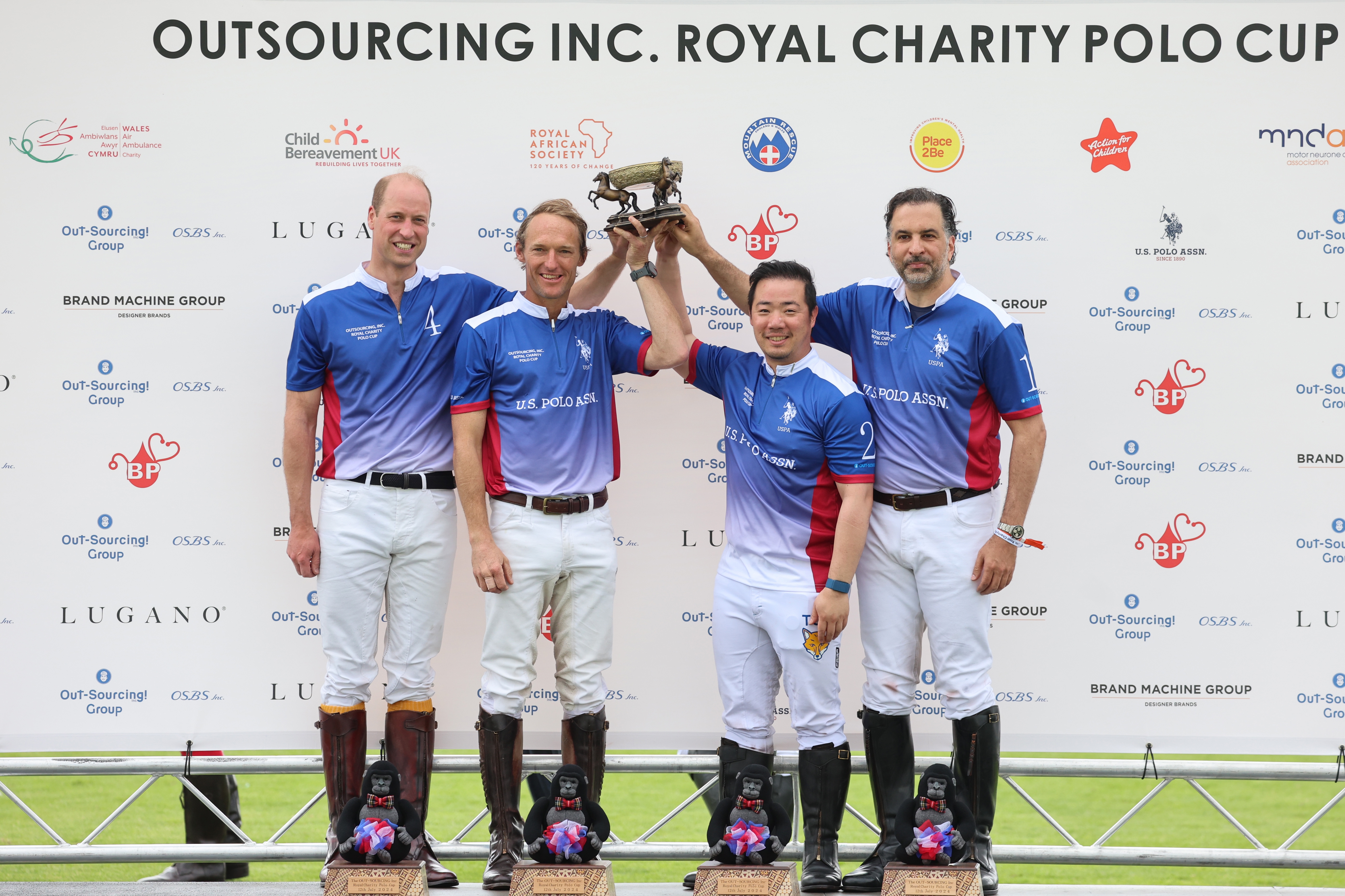 The Prince of Wales and the victorious U.S. Polo Assn. team