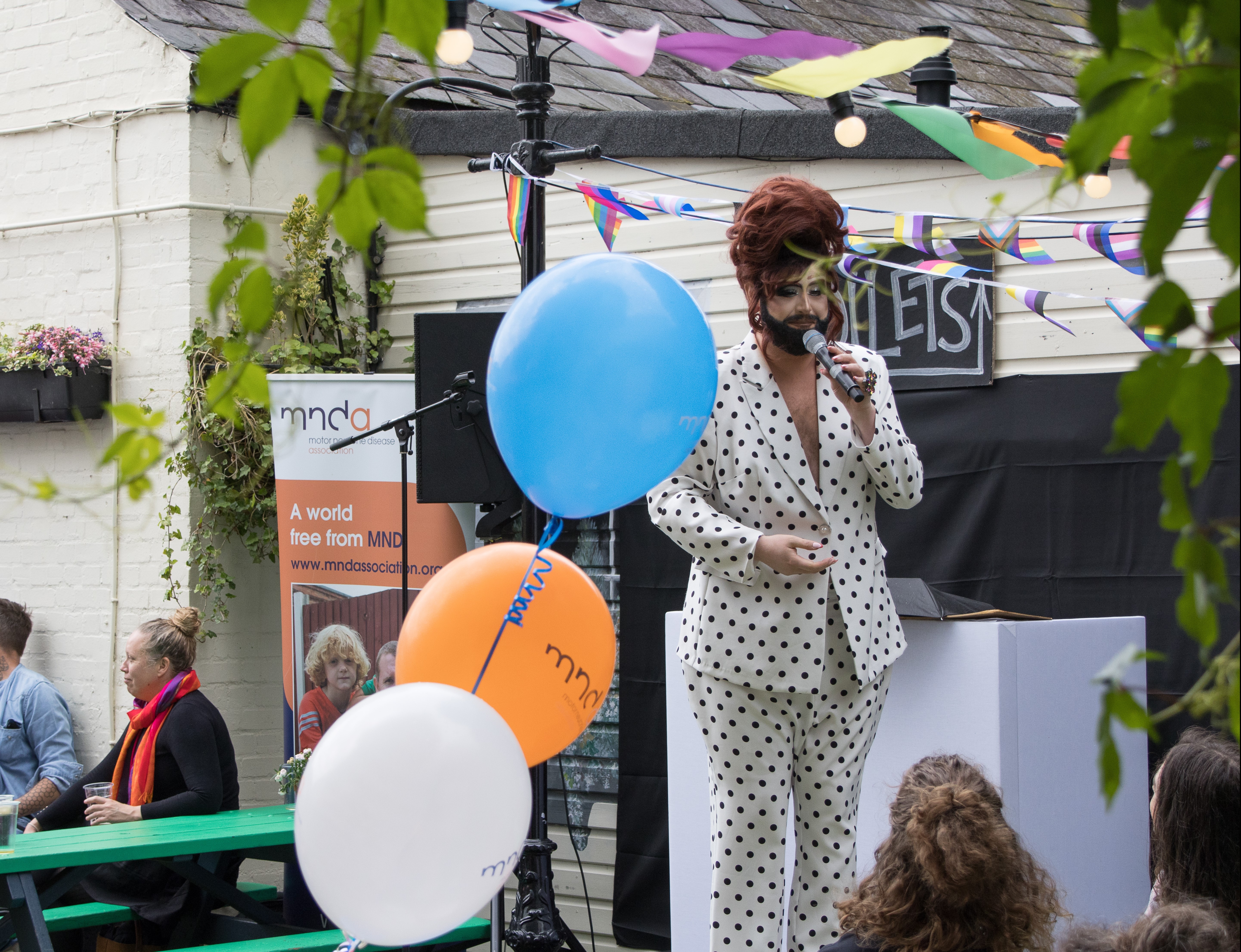 A Drag Queen performing at West London & Middlesex Branch's Walk Event